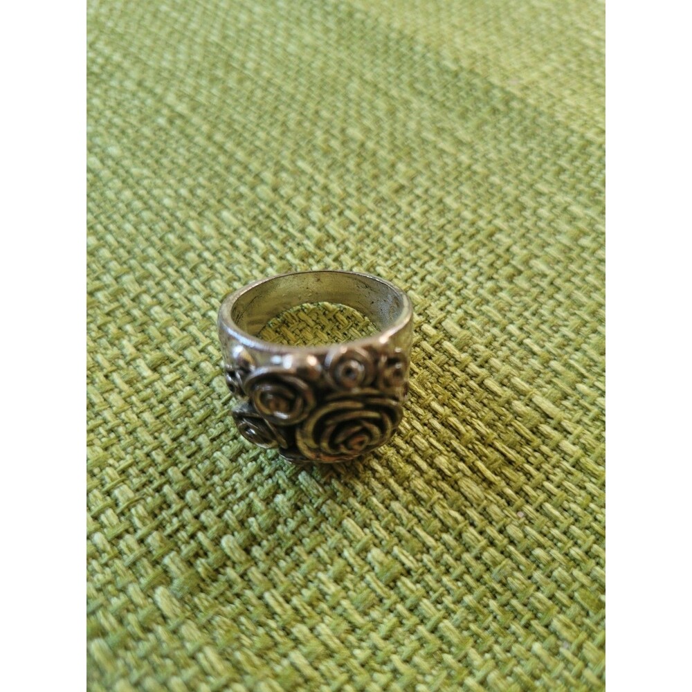 Silver Rose Ring Sz 8.5 Boho Fairy Whimsygoth Cottagecore